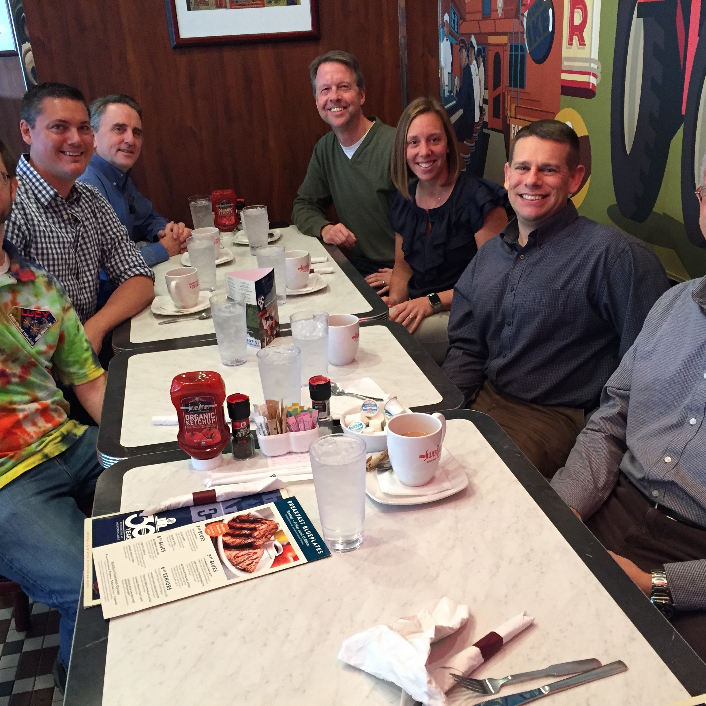 Following the Lucy team's successful completion of the Critical Design Review, the GSFC Systems team held a celebratory breakfast!  Pictured (left to right):  Scott Starin, Colby Goodloe, Mark Woodard, Fran Wasiak, Jessica Thompson, Mike Sekerak, Jose Tillard.